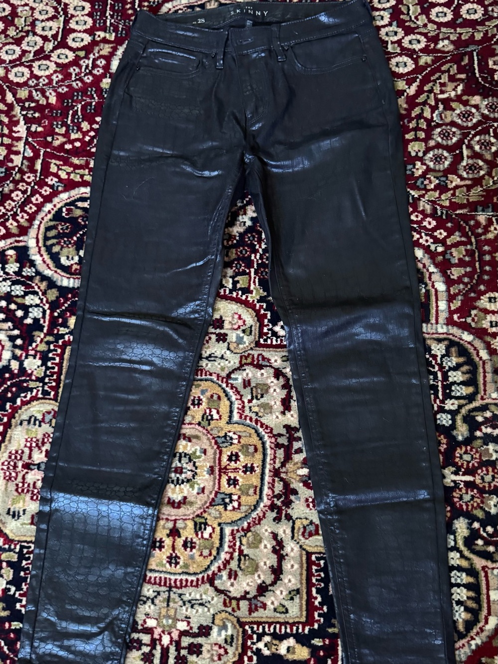Black Coated Skinny women Jeans, size 2S, excellent condition